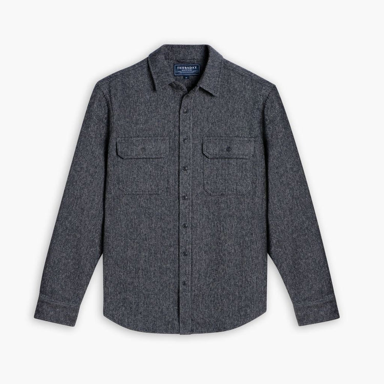 Summit Flannel Shirt | Blue Herringbone